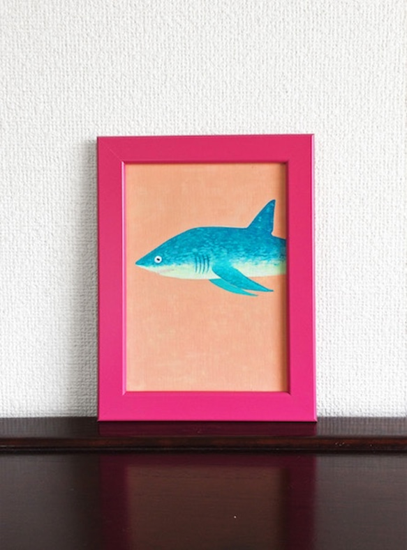 ホオジロザメ　アクリル画　原画 ホオジロザメアクリル画原画