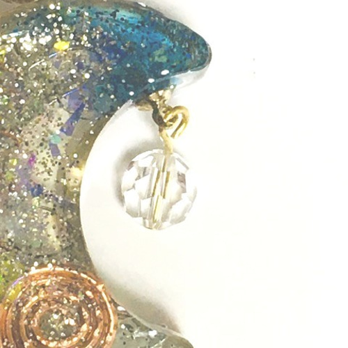 オルゴナイト キーホルダー ブルーの三日月 一番星と一緒 その他雑貨