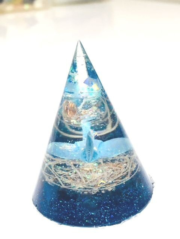 祈り　オルゴナイト（円錐・ブルー） 2枚目の画像