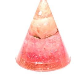 オルゴナイト　円錐　ピンクのお花　チェリークオーツ 1枚目の画像