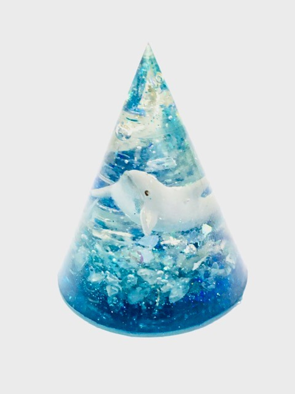 オルゴナイト　円錐　海のドルフィン 1枚目の画像