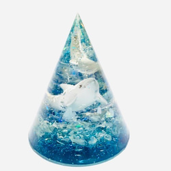 オルゴナイト　円錐　海のドルフィン 4枚目の画像