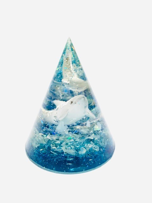 オルゴナイト　円錐　海のドルフィン 4枚目の画像