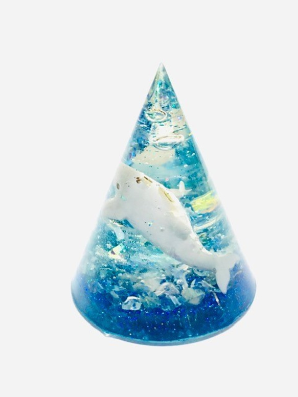 オルゴナイト　円錐　海のドルフィン 8枚目の画像