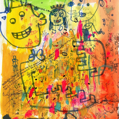 愛溢れる世界へ ようこそ ニューペインティングアート 原画 アクリル画