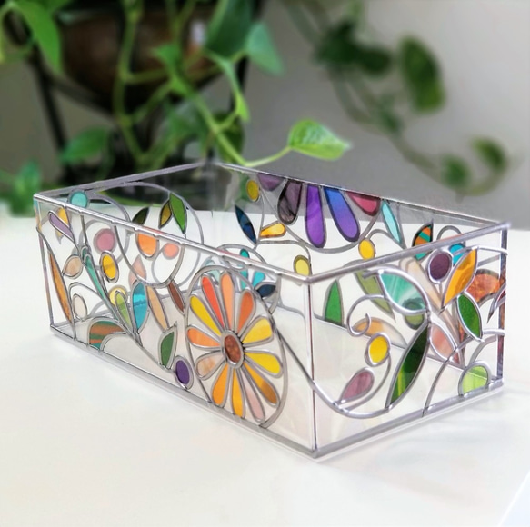 Order: Glass art Tissue case 　 Autumn Banquet 第7張的照片