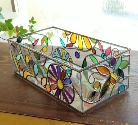 Order: Glass art Tissue case 　 Autumn Banquet 第6張的照片
