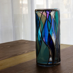 GlassArt Glass column vase “Cenote” 第3張的照片