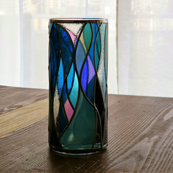 GlassArt Glass column vase “Cenote” 第4張的照片