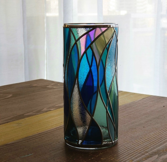 GlassArt Glass column vase “Cenote” 第6張的照片