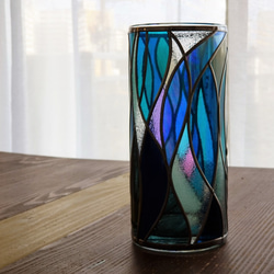 GlassArt Glass column vase “Cenote” 第1張的照片