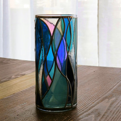 GlassArt Glass column vase “Cenote” 第7張的照片