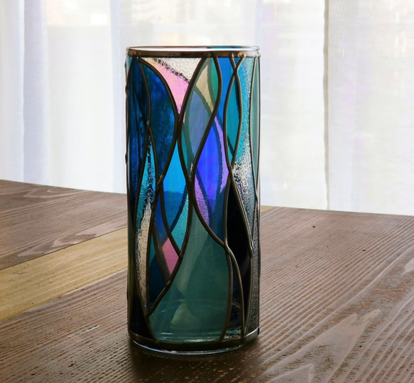 GlassArt Glass column vase “Cenote” 第7張的照片