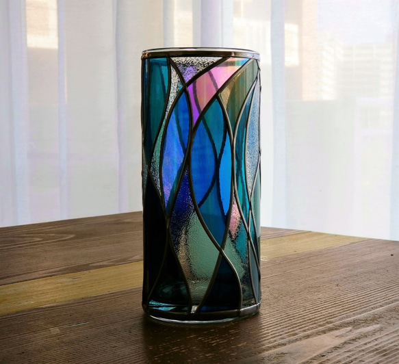 GlassArt Glass column vase “Cenote” 第8張的照片