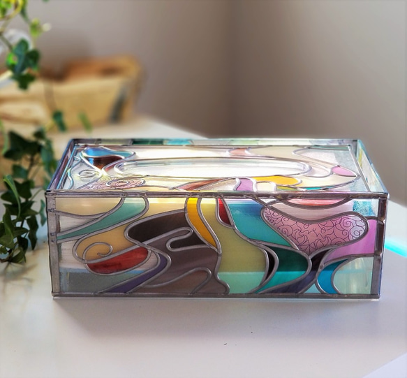 Glass art Tissue case 　 “Fairy Forest” 第1張的照片