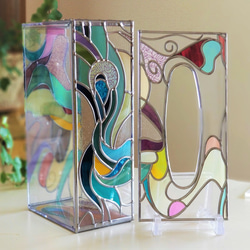 Glass art Tissue case 　 “Fairy Forest” 第2張的照片