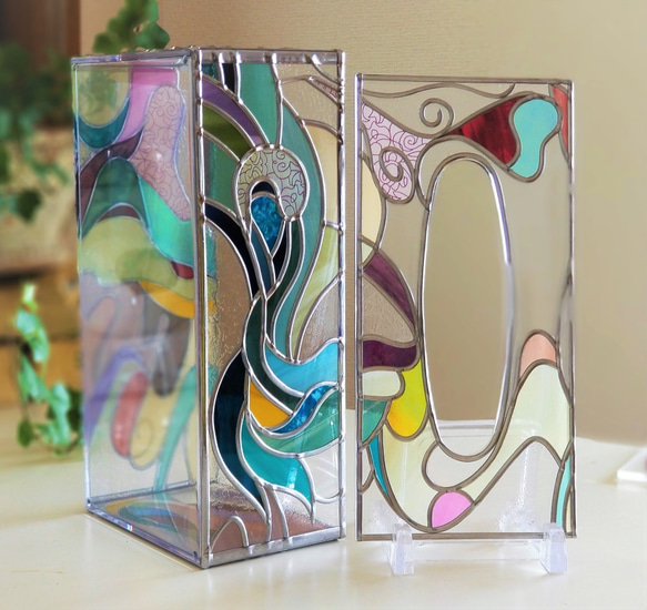 Glass art Tissue case 　 “Fairy Forest” 第2張的照片