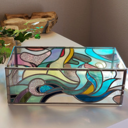 Glass art Tissue case 　 “Fairy Forest” 第7張的照片