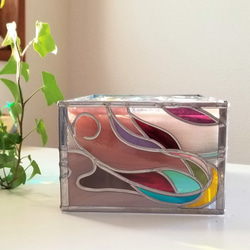 Glass art Tissue case 　 “Fairy Forest” 第10張的照片