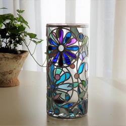 Cylindrical glass flower vase Elf forest 第1張的照片