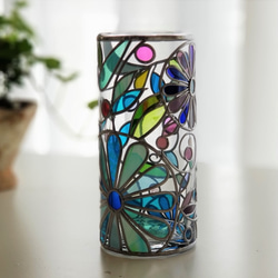 Cylindrical glass flower vase Elf forest 第2張的照片