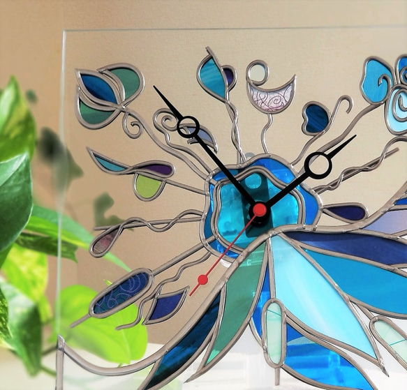 Glass clock with selectable needle "Fairy Forest" 第2張的照片