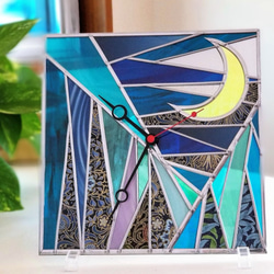 Hanging, putting, glass art clock 『Ryukyu-Moon』 第7張的照片