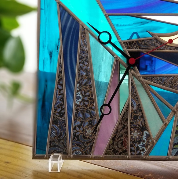 Hanging, putting, glass art clock 『Ryukyu-Moon』 第8張的照片