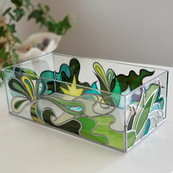 訂購：「琉球南島綠」玻璃藝術紙巾盒 第6張的照片