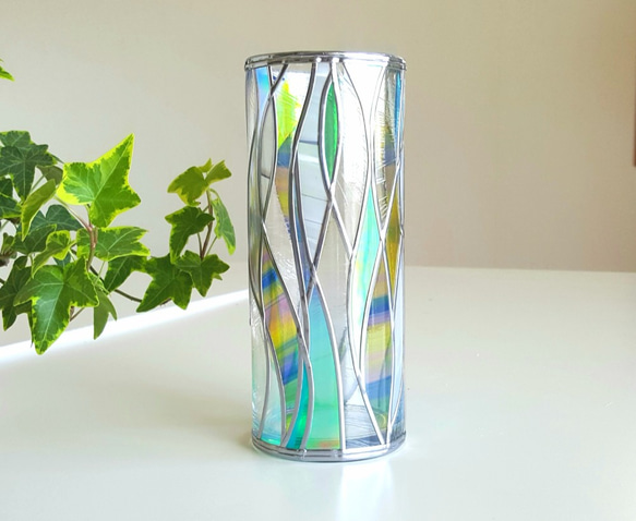 GlassArt Glass column vase “Cenote” 第1張的照片