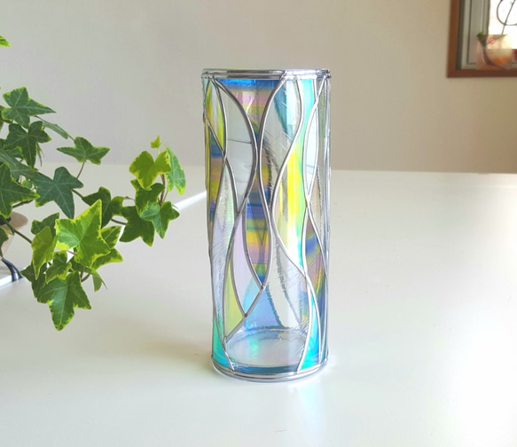 GlassArt Glass column vase “Cenote” 第4張的照片