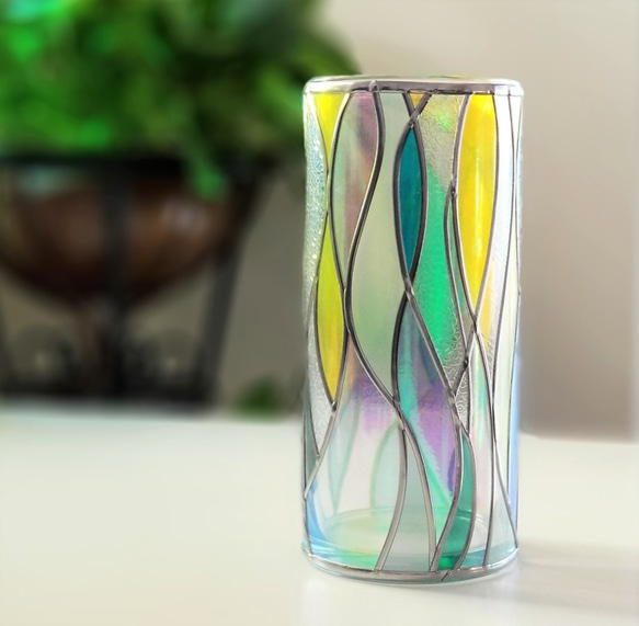 GlassArt Glass column vase “Cenote” 第6張的照片