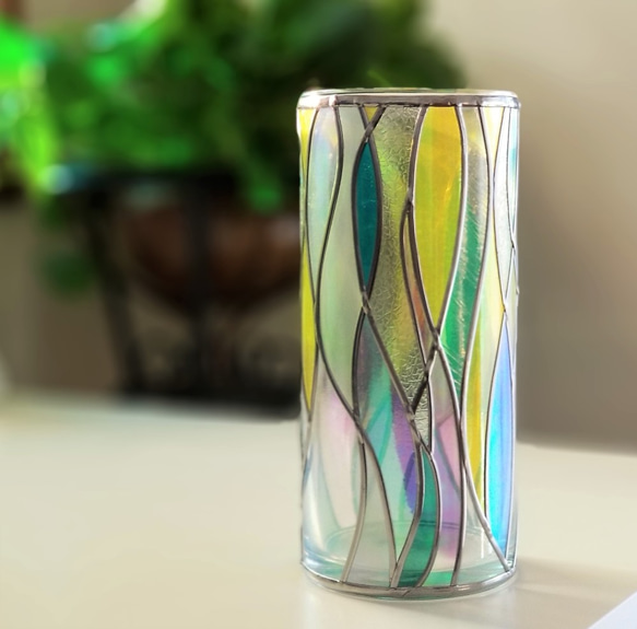 GlassArt Glass column vase “Cenote” 第8張的照片