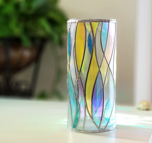 GlassArt Glass column vase “Cenote” 第9張的照片