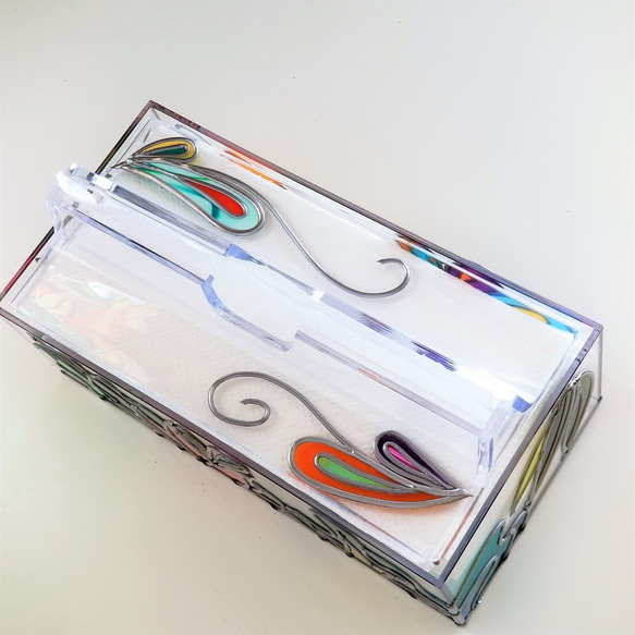 Order: Glass art Tissue case 　 Autumn Banquet 第3張的照片