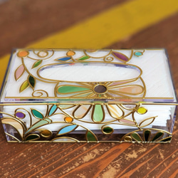 Order: Glass art Tissue case 　 Autumn Banquet 第2張的照片