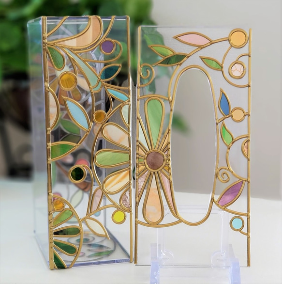Order: Glass art Tissue case 　 Autumn Banquet 第5張的照片