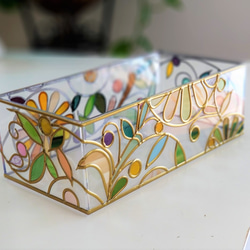 Order: Glass art Tissue case 　 Autumn Banquet 第7張的照片