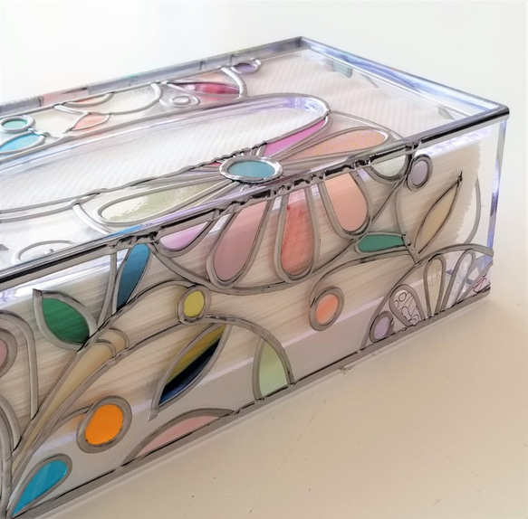 Order: Glass art Tissue case 　 Autumn Banquet 第9張的照片