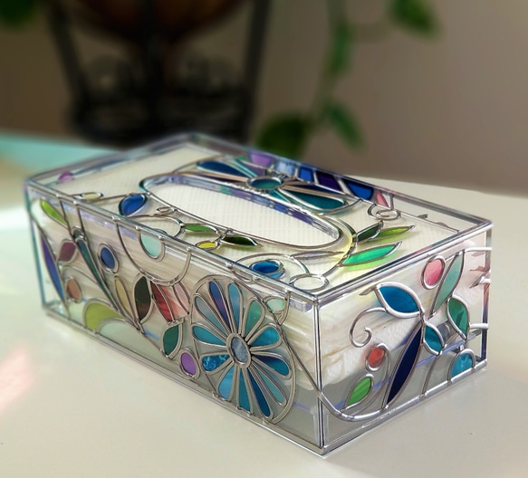 Order: Glass art Tissue case 　 Autumn Banquet 第8張的照片