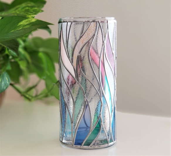 GlassArt Glass column vase “Cenote” 第1張的照片