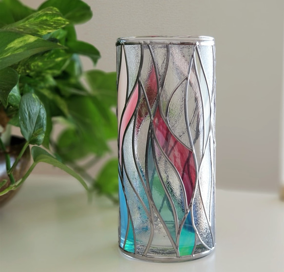 GlassArt Glass column vase “Cenote” 第3張的照片