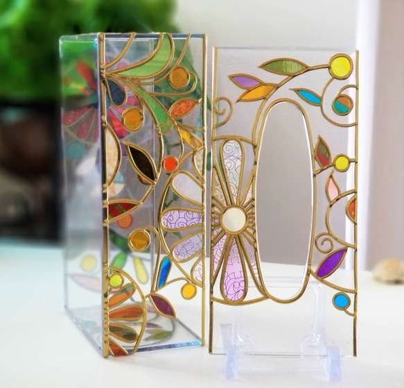 Order: Glass art Tissue case 　 Autumn Banquet 第4張的照片