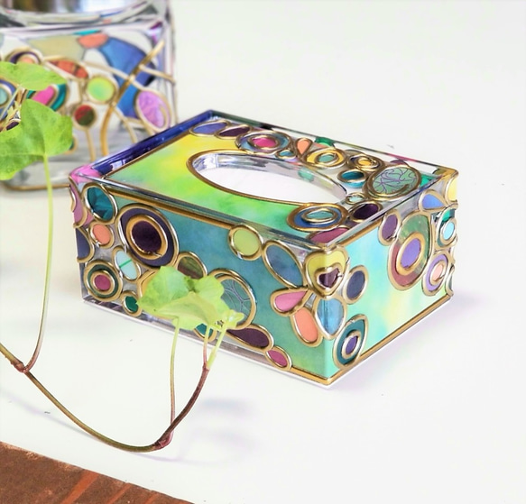 Glass art Mini Tissue case　Witch's box 第4張的照片