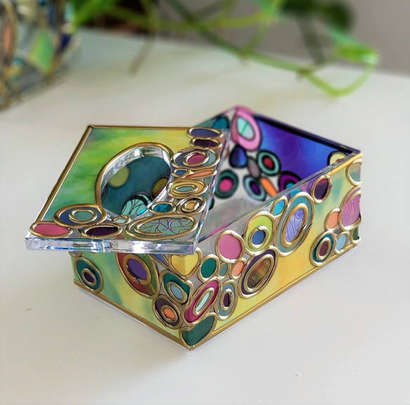 Glass art Mini Tissue case　Witch's box 第3張的照片