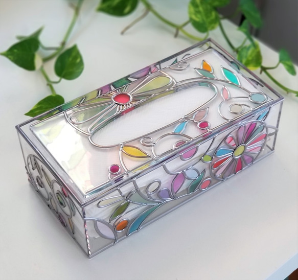 Order: Glass art Tissue case 　 Spring Banquet 第1張的照片