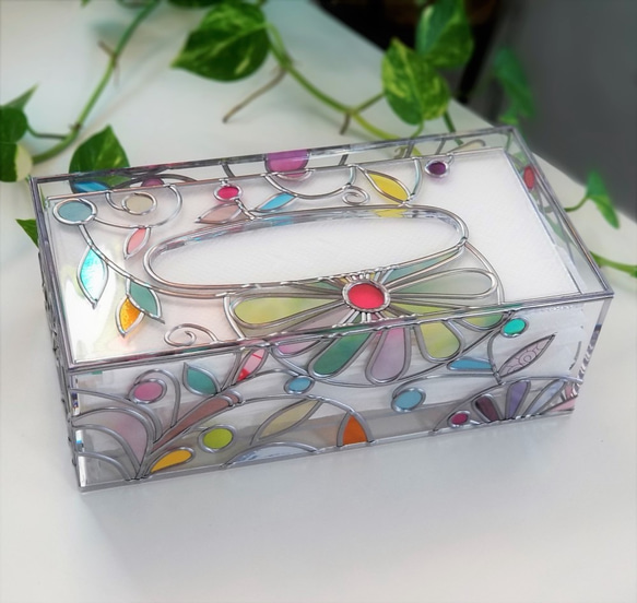 Order: Glass art Tissue case 　 Spring Banquet 第2張的照片