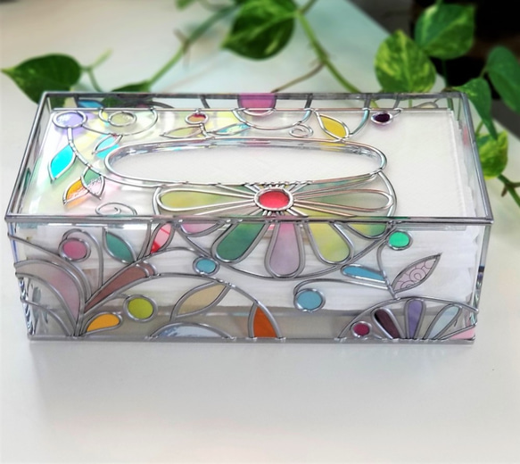 Order: Glass art Tissue case 　 Spring Banquet 第4張的照片