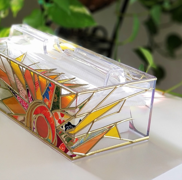 Glass art paper towel case "Ryukyu sun＆moon"" 第5張的照片