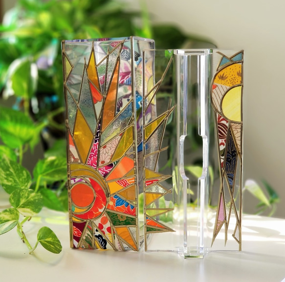 Glass art paper towel case "Ryukyu sun＆moon"" 第7張的照片